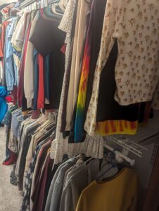 closet of clothes hanging