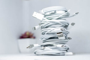 stack of chargers