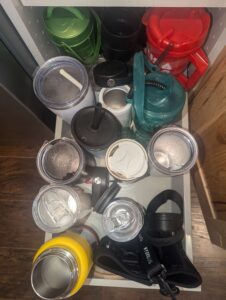 drawer of tumblers