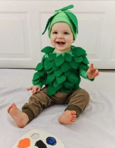 baby dressed as tree